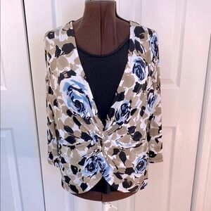 Carroll Reed Wrap Twist Front Blouse with built-in front panel, L to XL (14-16)